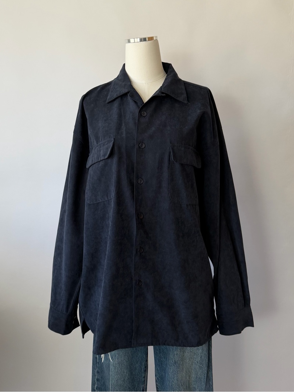 Bruno button-up shirt navy size large. - Picture 2 of 10